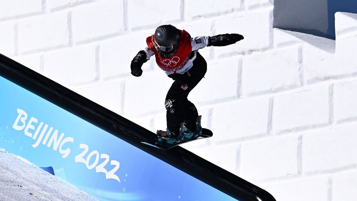 Jamie Anderson competes at the 2022 Winter Olympics