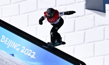 Jamie Anderson competes at the 2022 Winter Olympics