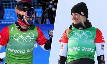 Nick Baumgartner and Lindsey Jacobellis at the 2022 Winter Olympics