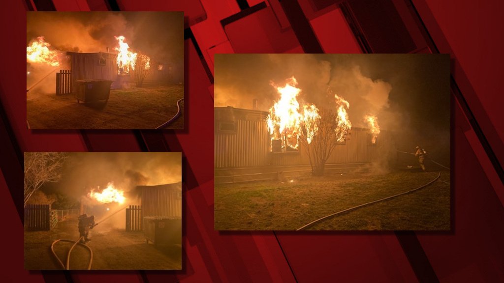 Fire destroyed mobile home south of Madras late Wednesday night