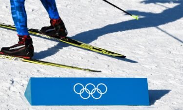 A cross-country skier trains at the 2018 Winter Olympics