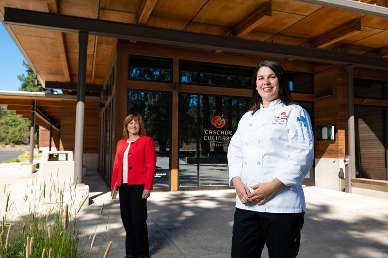 COCC Foundation supporter Eileen McLellan helps students like Penny, a baking and pastry arts student in the college's Cascade Culinary Institute, achieve their academic dreams