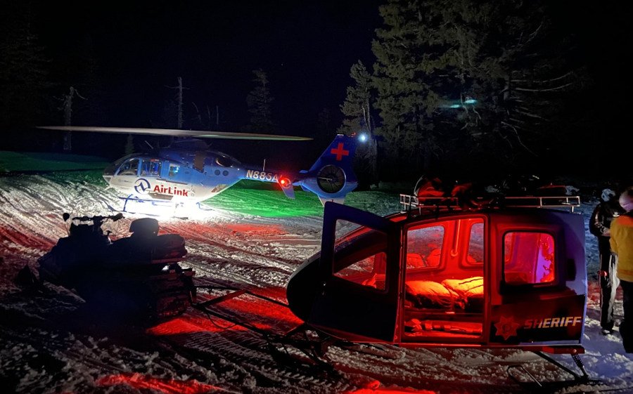 AirLink helicopter called in to help take injured snow biker to hospital