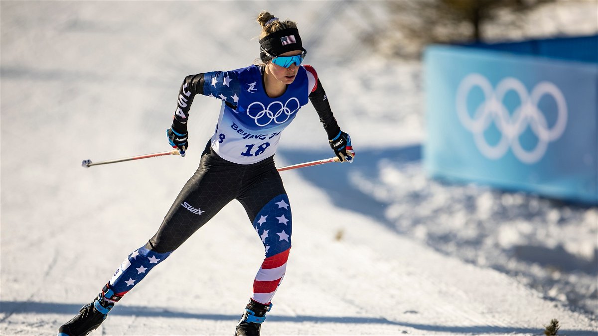 Jessie Diggins of USA in action competes during the cross country 1
