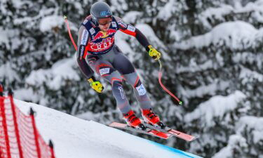 Norway's Aleksander Aamodt Kilde competes in the FIS Ski World Cup men's downhill.