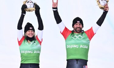 Lindsey Jacobellis and Nick Baumgartner at the 2022 Winter Olympics