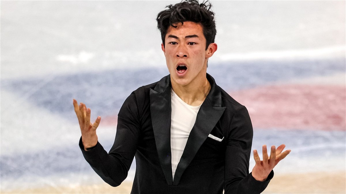 Nathan Chen performs during the men's team short program