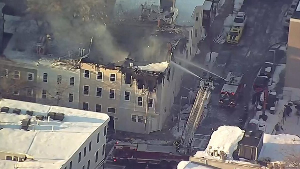 <i>WBZ</i><br/>Firefighters battle a blaze in Boston on February 28.