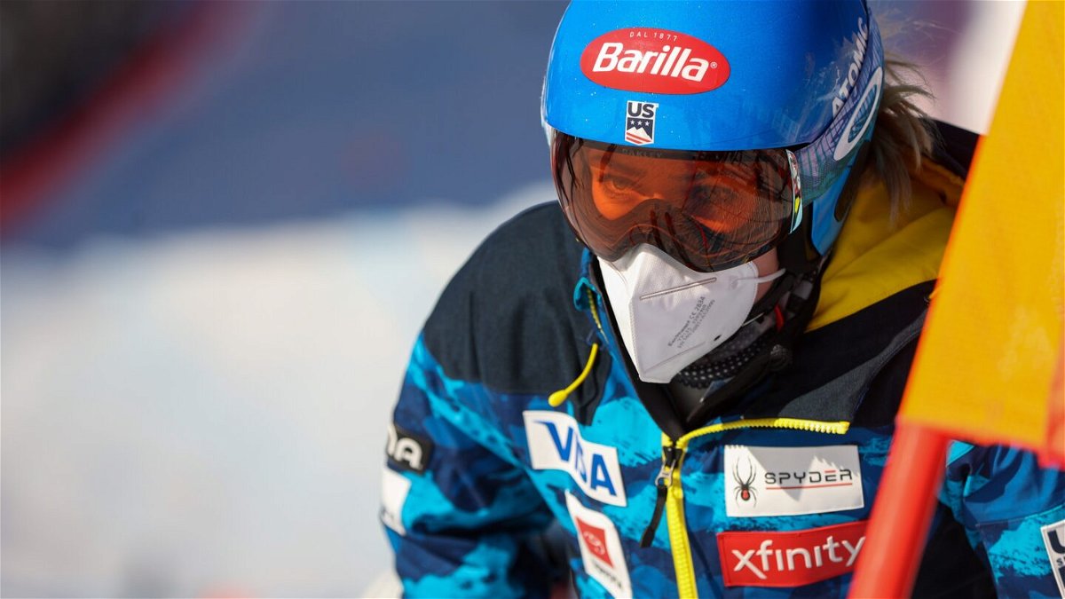 Mikaela Shiffrin during a 2022 FIS Ski World Cup super-G