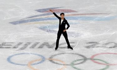 Nathan Chen competing in team event at Olympics