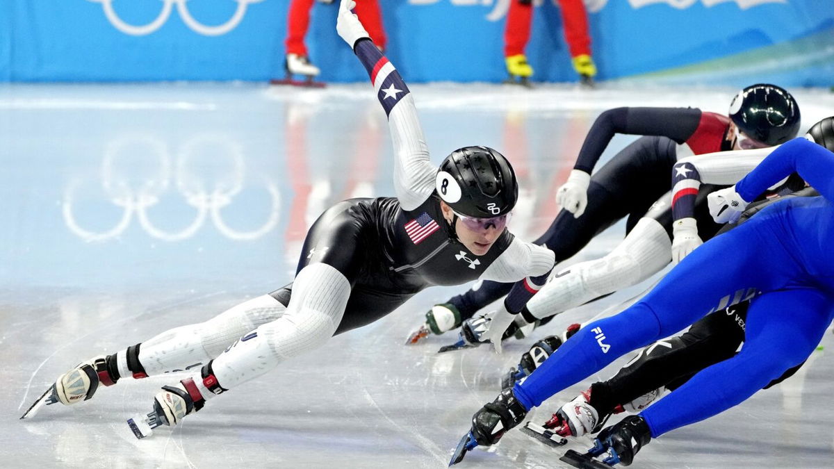 Short track skater Kristen Santos