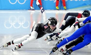 Short track skater Kristen Santos