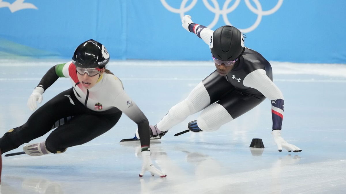 Short track skater Maame Biney