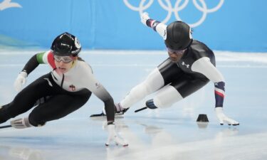 Short track skater Maame Biney