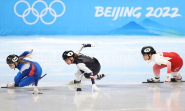 Short track skater Kristen Santos