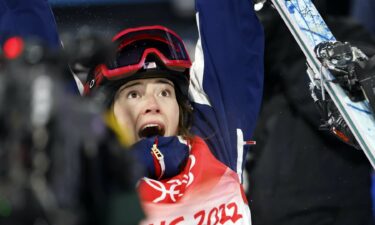 Jaelin Kauf learns she's won a medal in aerial skiing