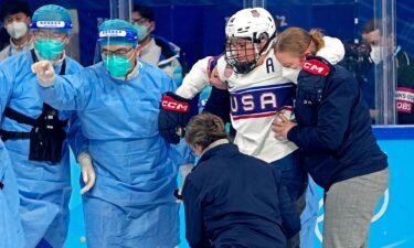 Brianna Decker following an injury at the 2022 Winter Olympics.