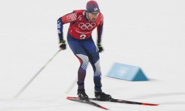 Taylor Fletcher (USA) skis.