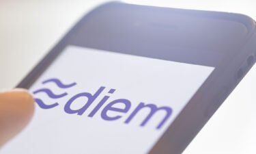 The logo of the cryptocurrency Diem (formerly Libra) is displayed on a smartphone on December 8