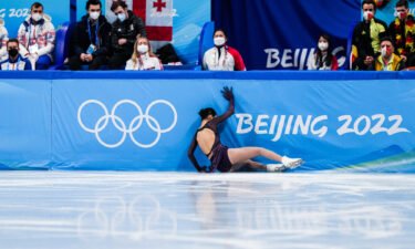 Zhu of China was criticized for falling in her routine.