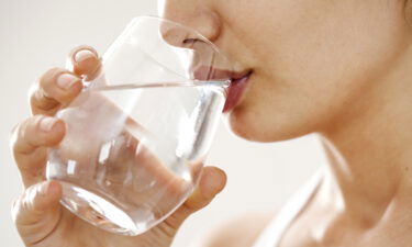 Some people think drinking a glass of water can stop hiccups.