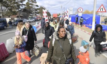 Thousands of women and children cross the border after Russian attacks