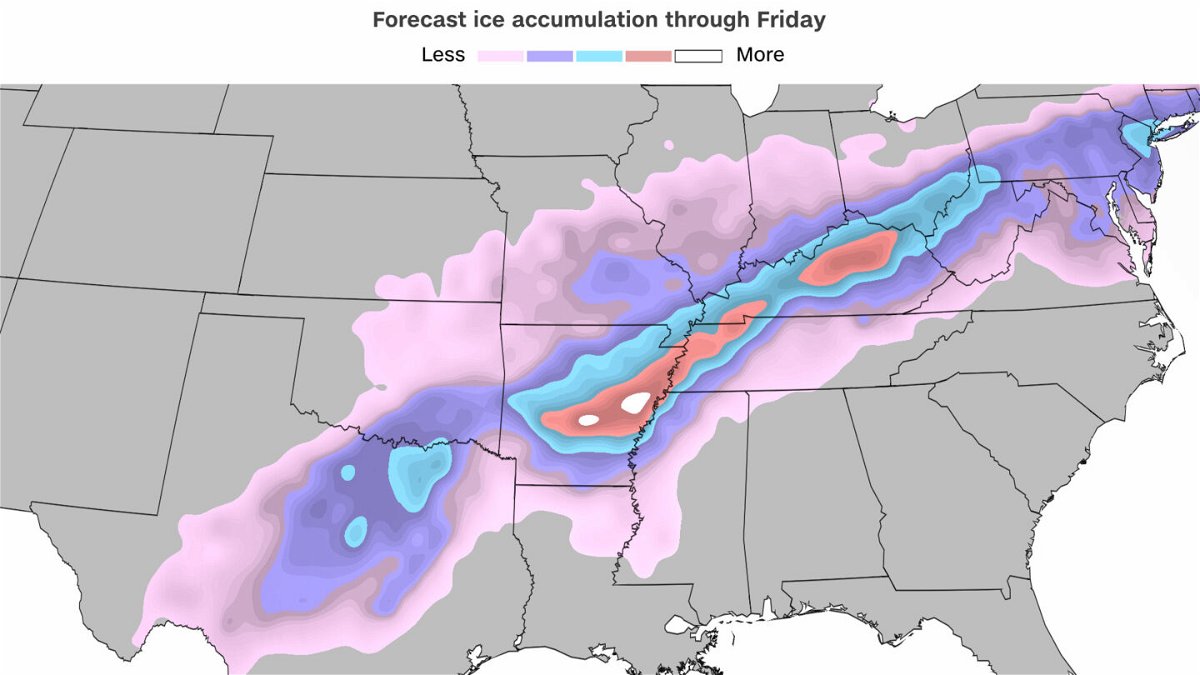 <i>CNN Weather</i><br/>Models still aren't agreeing on how much ice will setup with this winter storm