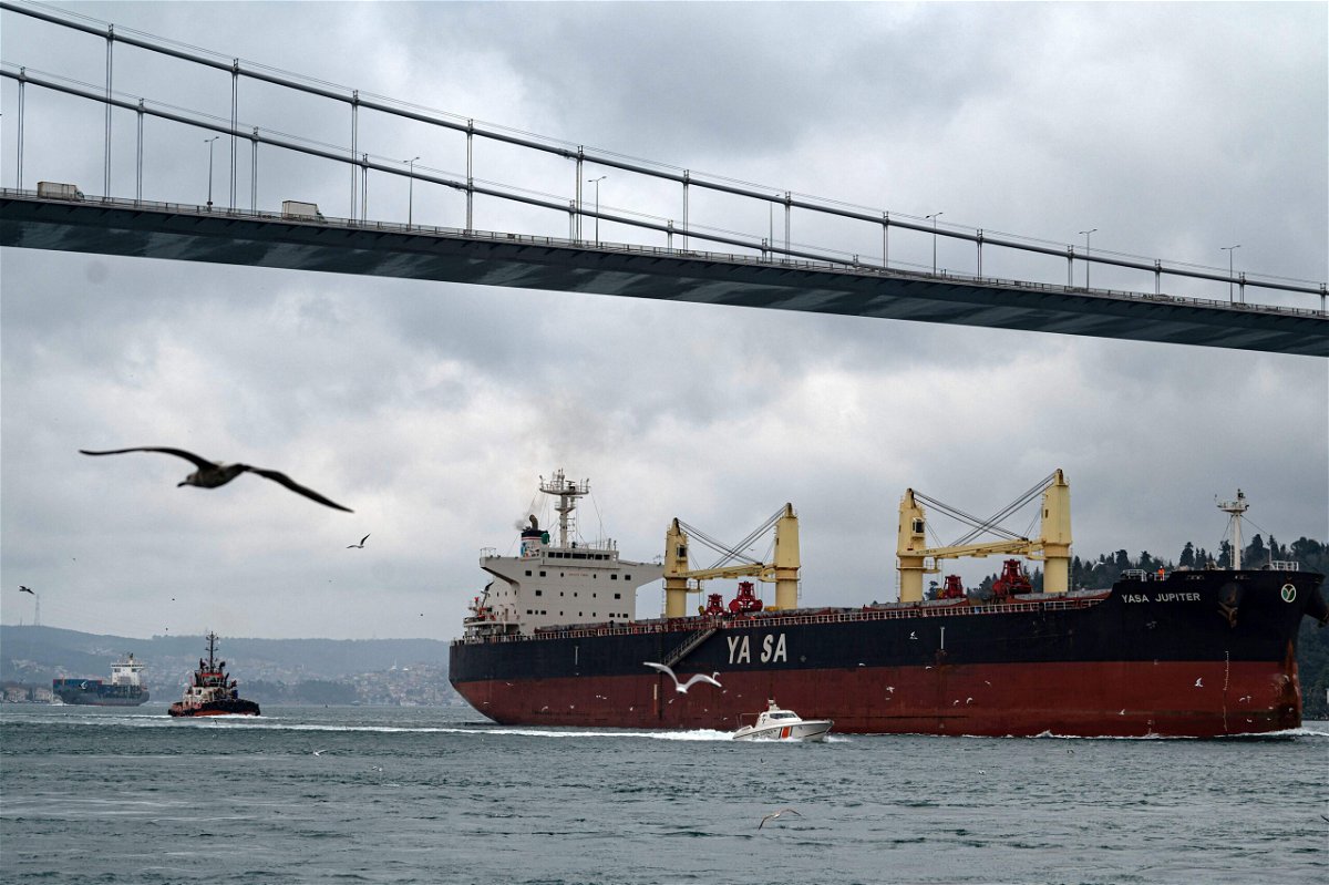 <i>YASIN AKGUL/AFP/Getty Images</i><br/>The Marshall Islands-flagged Turkish-owned Yasa Jupiter ship