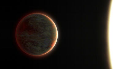 This is an artist's impression of the exoplanet WASP-121b. The world experiences extreme heating because it's so close to its star.