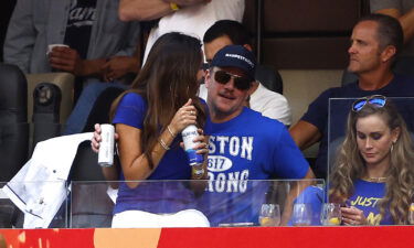 Matt Damon and his wife Luciana Barroso attend Super Bowl LVI between the Los Angeles Rams and the Cincinnati Bengals.