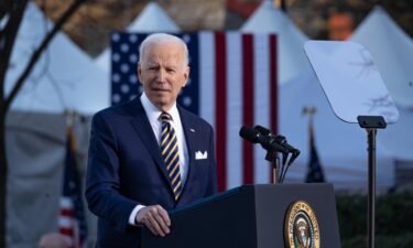 Biden will relaunch the White House 'Cancer Moonshot' initiative aimed at halving cancer deaths by 2047. Biden here speaks to a crowd at the Atlanta University Center Consortium on January 11