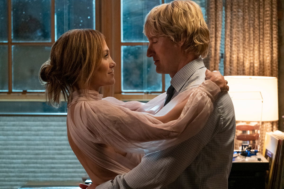 <i>Barry Wetcher/Universal Pictures</i><br/>Jennifer Lopez and Owen Wilson in 'Marry Me.'