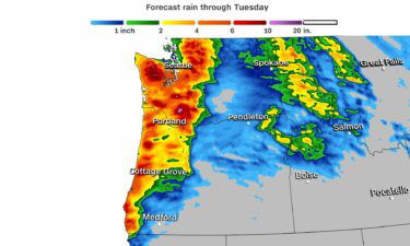 A category 4 out of 5 atmospheric river is forecast to bring heavy rain