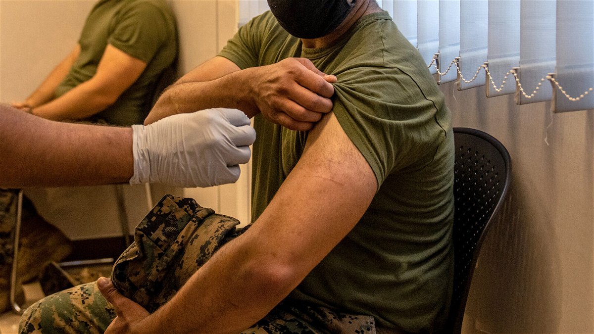 <i>Carl Court/Getty Images/FILE</i><br/>The US military has approved religious exemptions to its Covid-19 vaccine mandate for 15 service members out of approximately 16