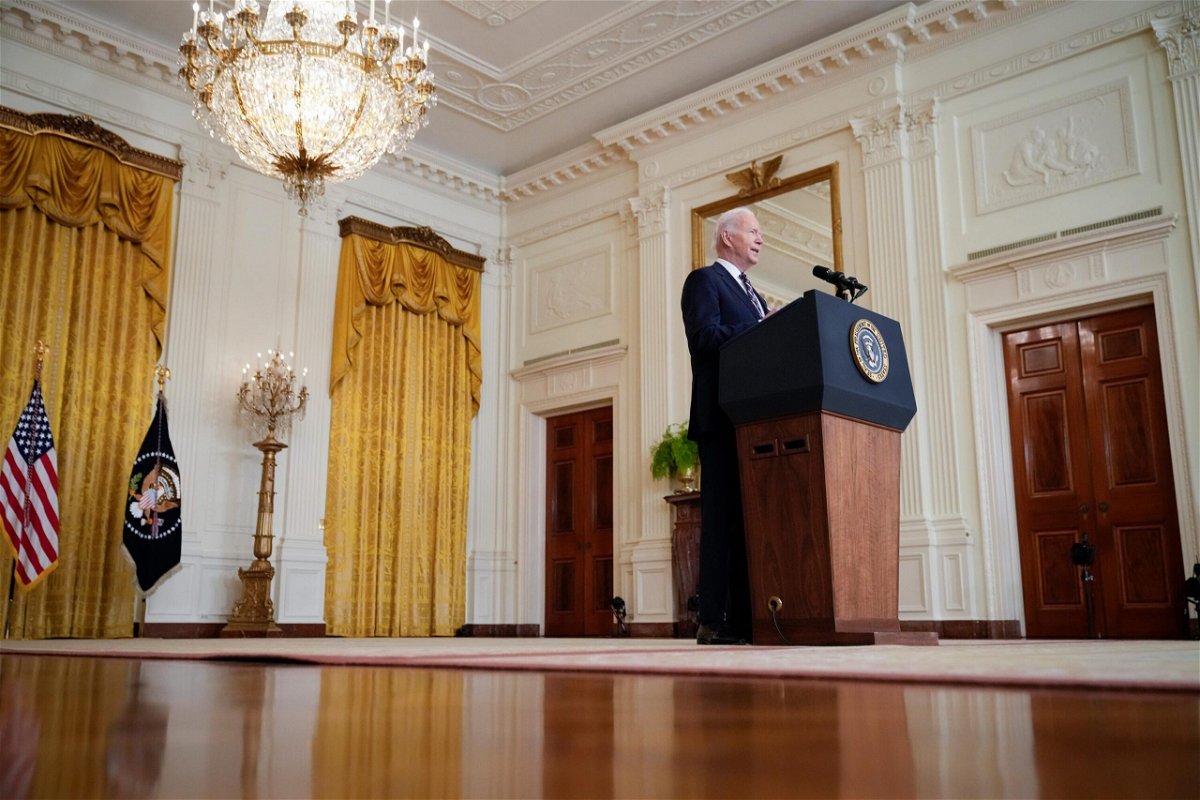 <i>Drew Angerer/Getty Images</i><br/>President Joe Biden speaks on developments in Ukraine and Russia