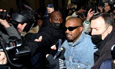 Ye attends the Kenzo Fall/Winter 2022/2023 show as part of Paris Fashion Week on January 23