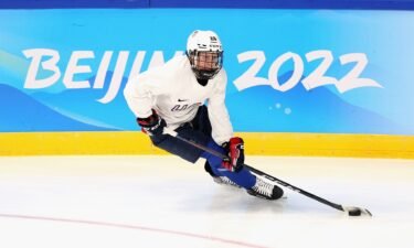 Kendall Coyne Schofield practices for Team USA.