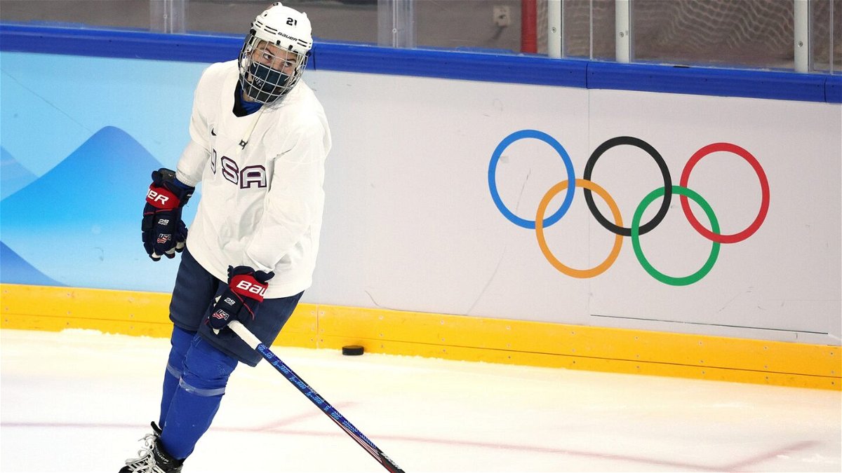Hilary Knight practices for Team USA.