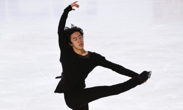 Nathan Chen performs a figure skating routine