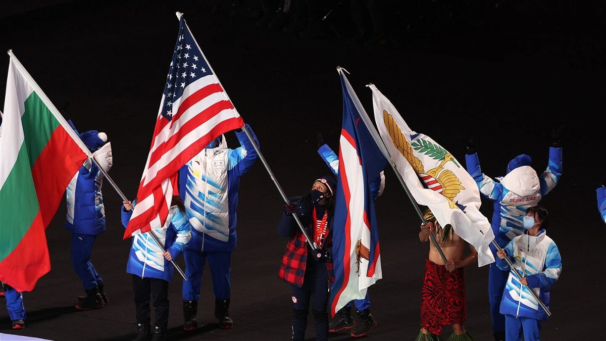 Team USA marches in 2022 Winter Olympic Closing Ceremony
