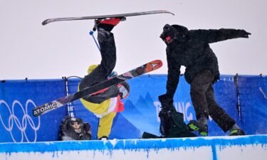 Finnish skier soars out of halfpipe
