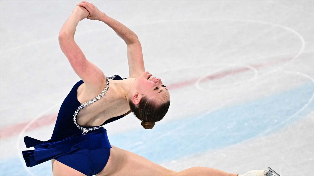 Mariah Bell spins on ice