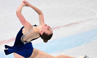 Mariah Bell spins on ice