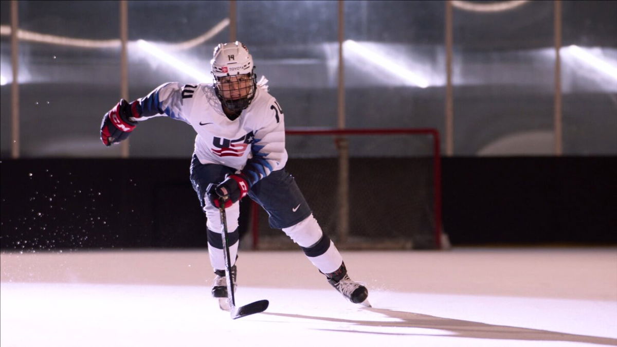 Brianna Decker on ice fishing