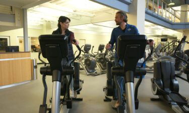 Katie Nolan and Johnny Spillane on elliptical machines