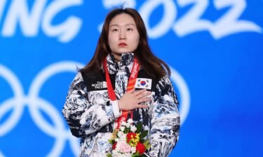 Choi Min-Jeong with Olympic gold medal around neck