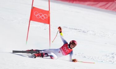 Mikeala Shiffrin skied out during the first run of the women's giant slalom at the 2022 Winter Olympics.