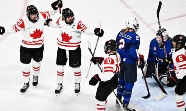 Canada celebrates a goal.