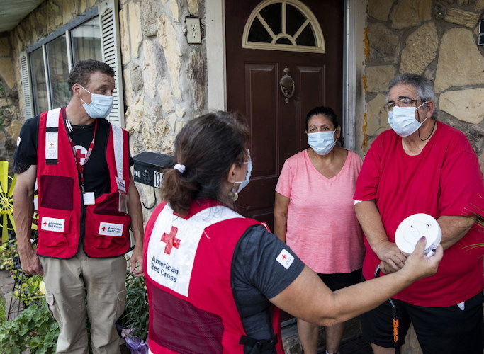 American Red Cross Home Fire Campaign volunteers