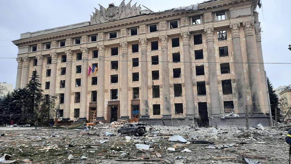 <i>State Emergency Service of Ukraine</i><br/>This image shows aftermath of an explosion in Kharkiv